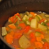 簡単！オクラとトマトとあさりの具沢山野菜スープ